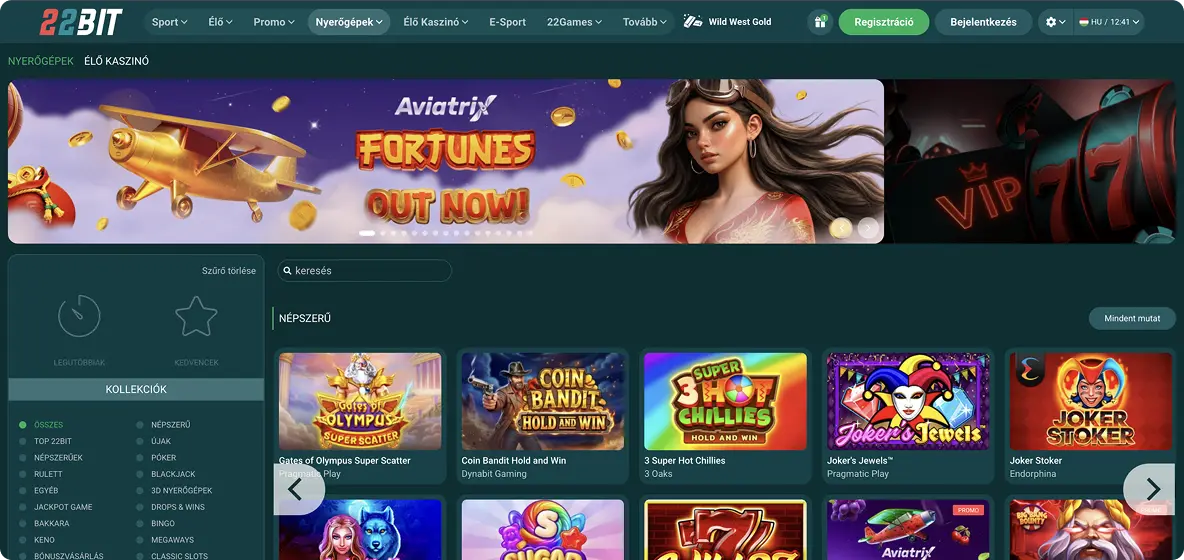 22Bit Online Fogadások És Kaszinójátékok 22Bit Online Fogadások És Kaszinójátékok
